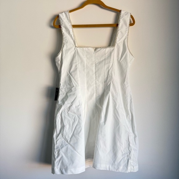 NWT Lulus Pure Hearted White Pearl Square Neck Sleeveless Mini Dress Size XL - Picture 6 of 7